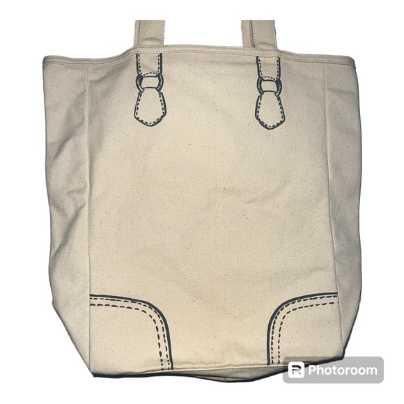 Coach Cream Canvas Horse & Carriage Logo Tote Bag. - Picture 2 of 3